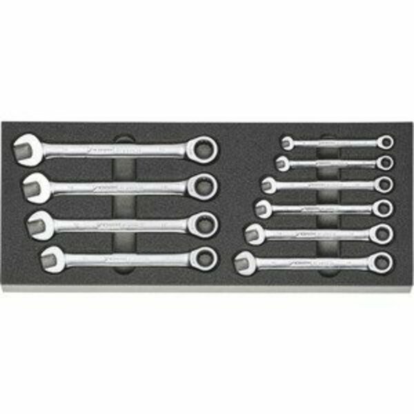 Garant Ratchet Ring Wrench Set in Heavy Duty Foam, 10 Pc 952426 10